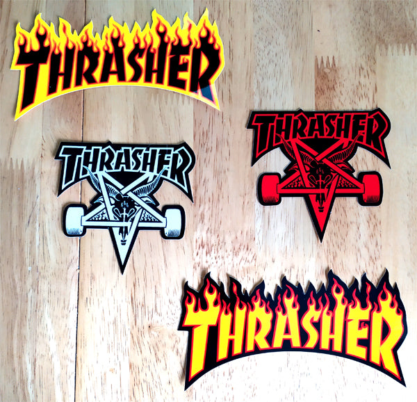 Thrasher Flame and Pentagram Stickers Back In Stock