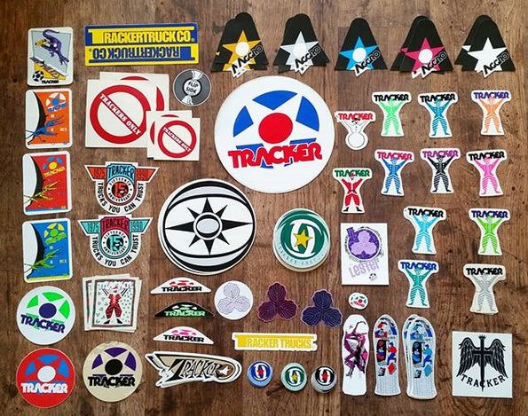 Tracker Trucks old school stickers just added.