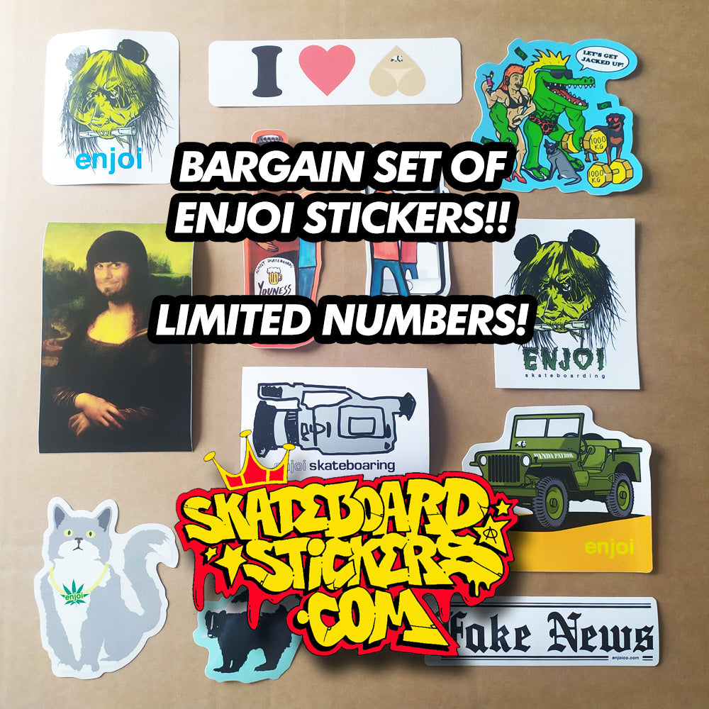 Bargain Set of 12 Enjoi Skateboards Stickers - More than 75% off!!