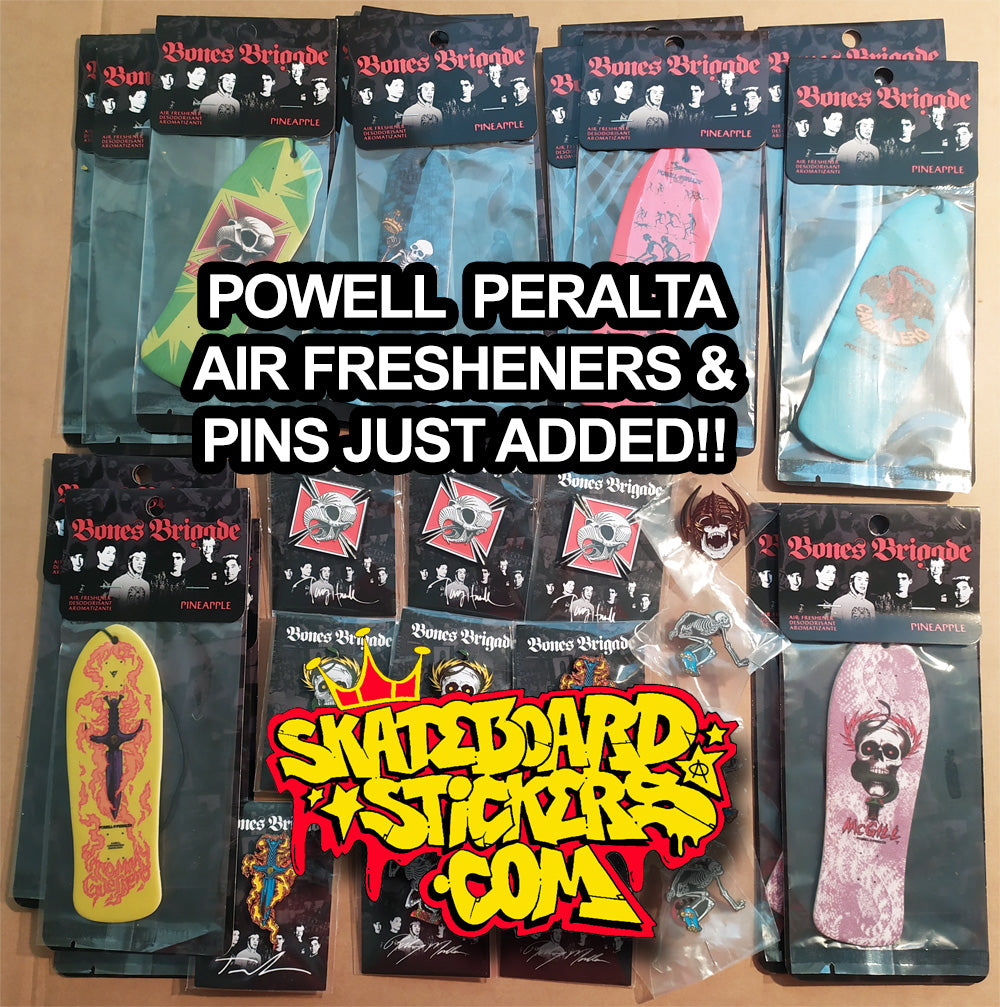 Powell Peralta Lapel Pins and Air Fresheners just added!