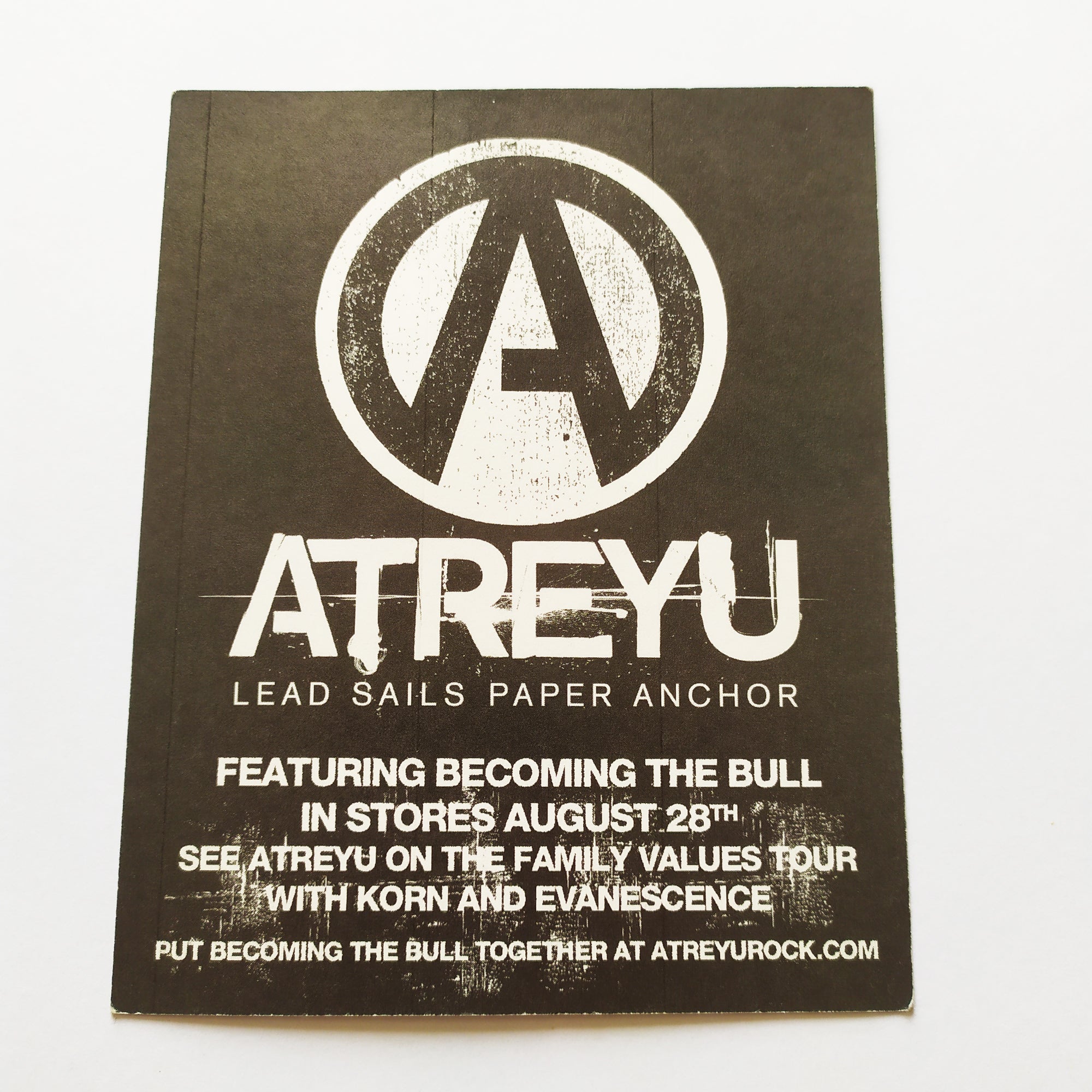 Atreyu - Lead Sails Paper Anchor Music Sticker - SkateboardStickers.com