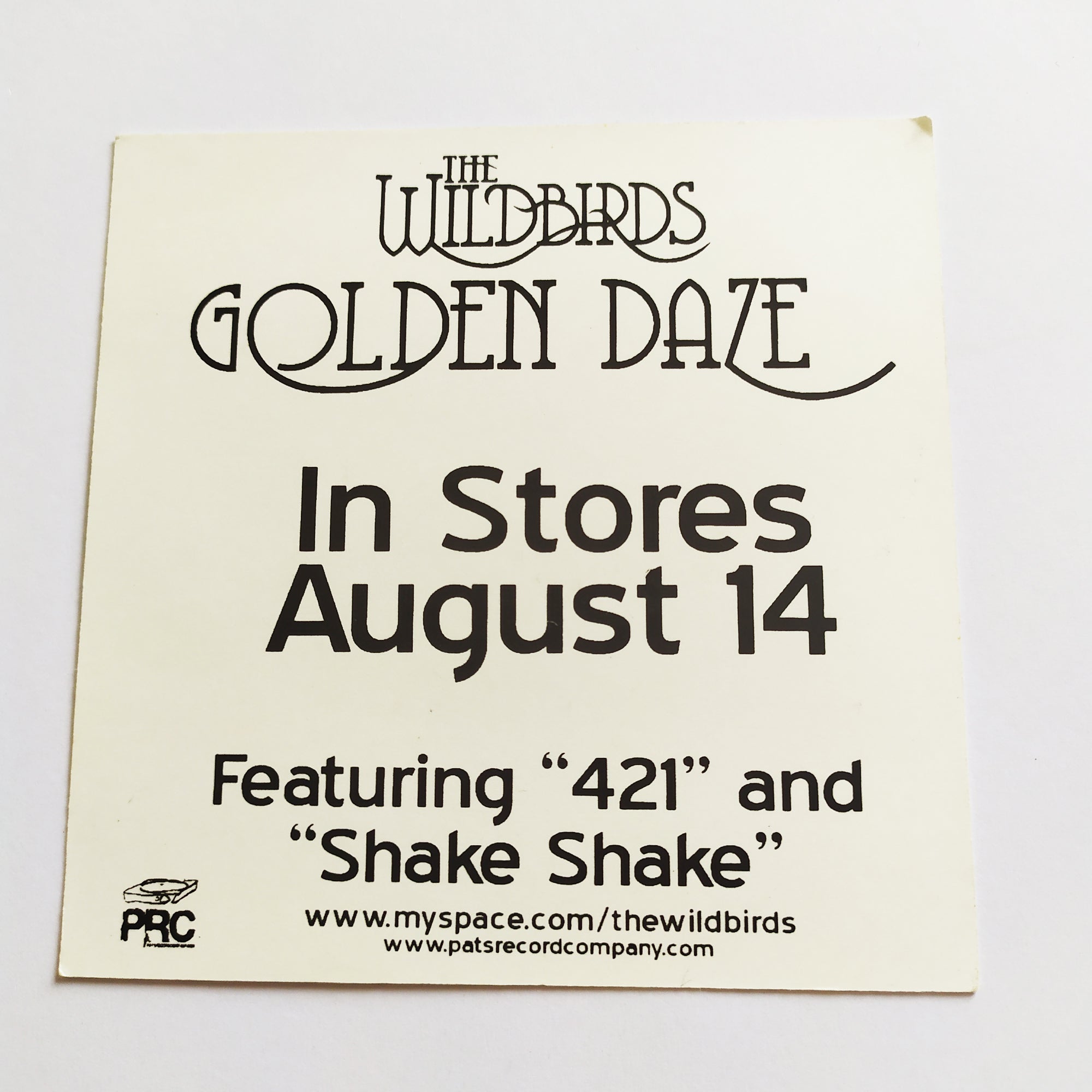 The Wildbirds - Golden Daze Music Sticker - SkateboardStickers.com