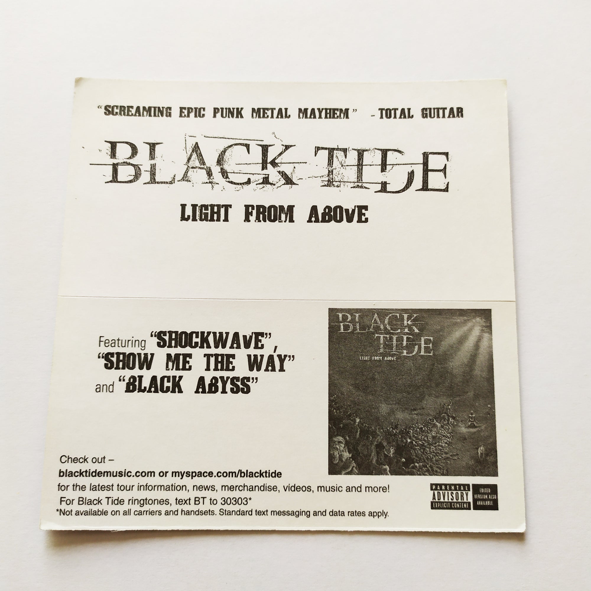 Black Tide - Light From Above Music Sticker - SkateboardStickers.com