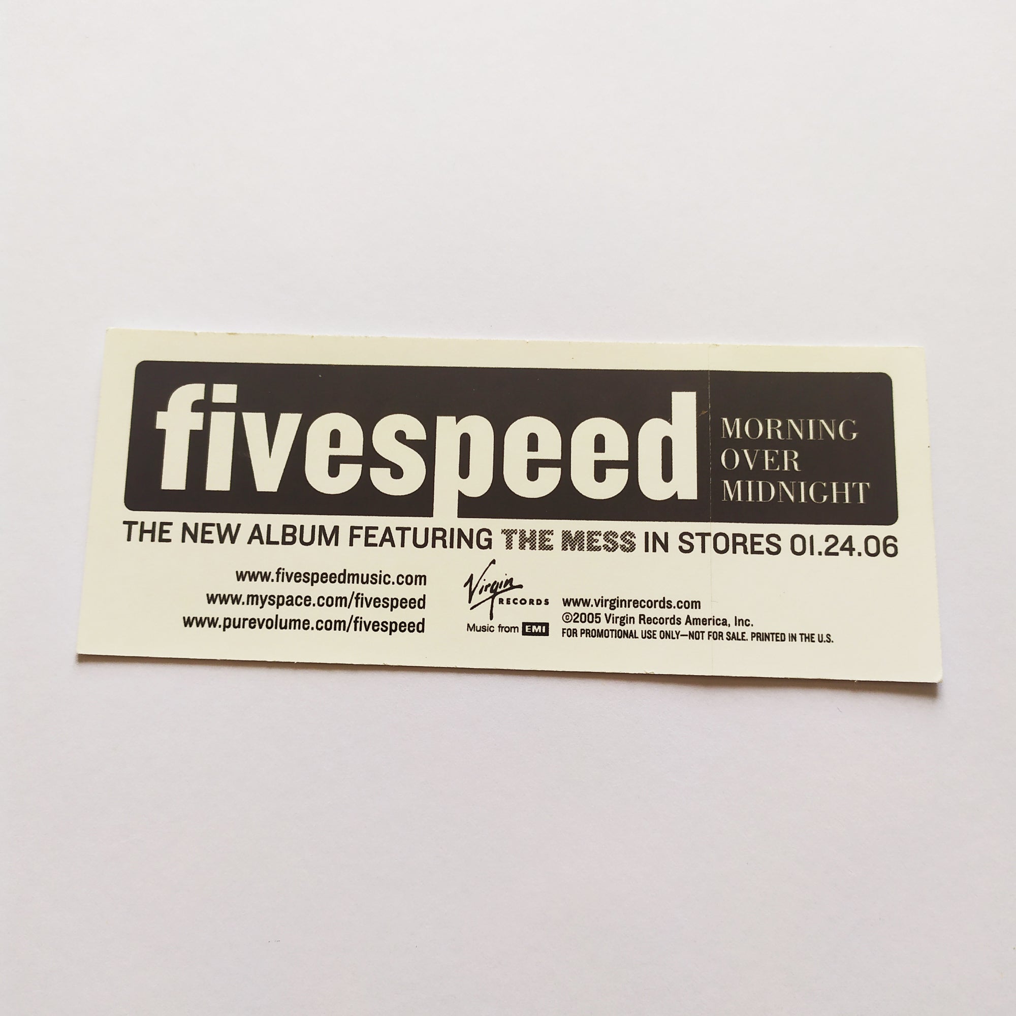 Fivespeed - Morning Over Midnight Music Sticker - SkateboardStickers.com