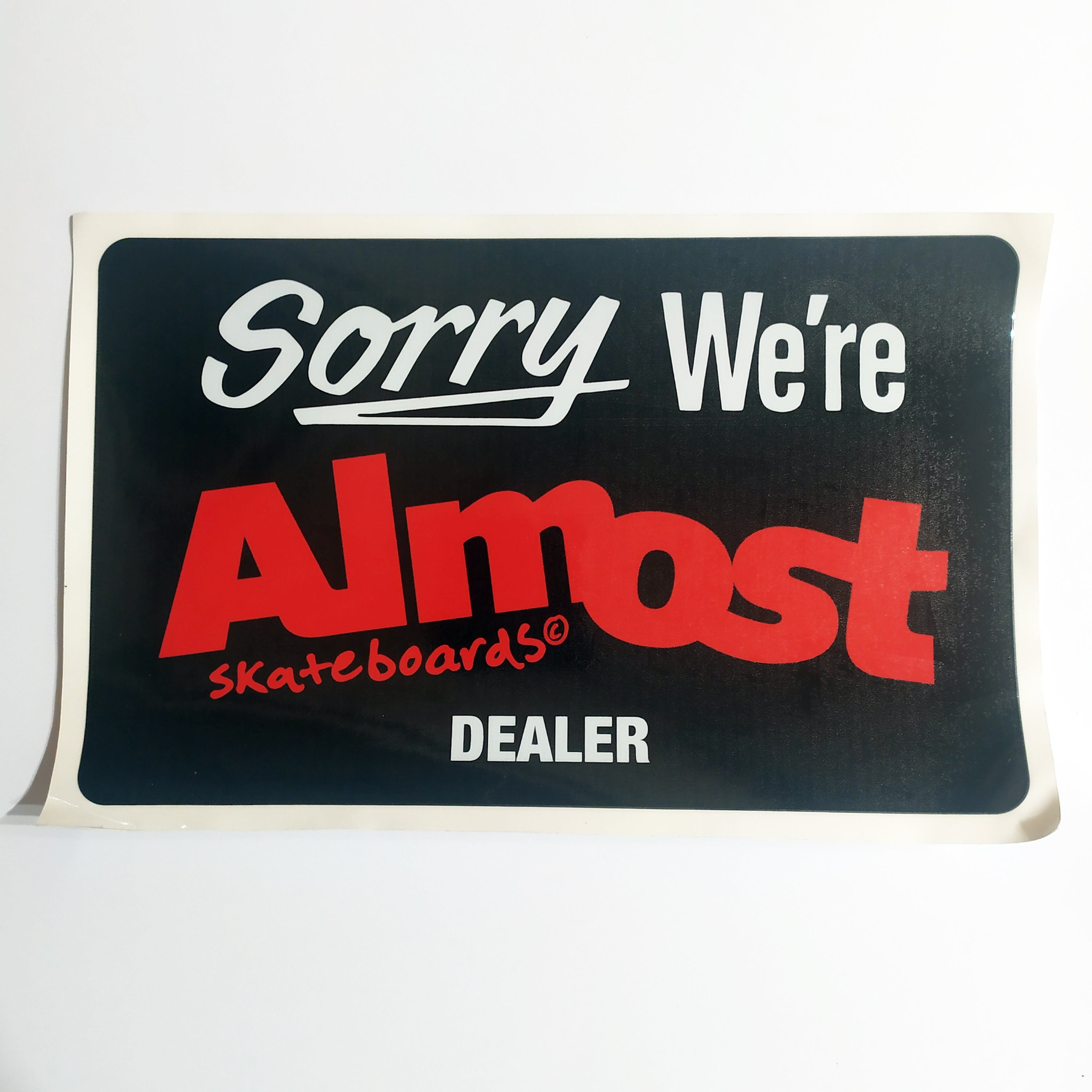 Almost Skateboards Dealer Window Sticker (slight damage - see descriptioin)