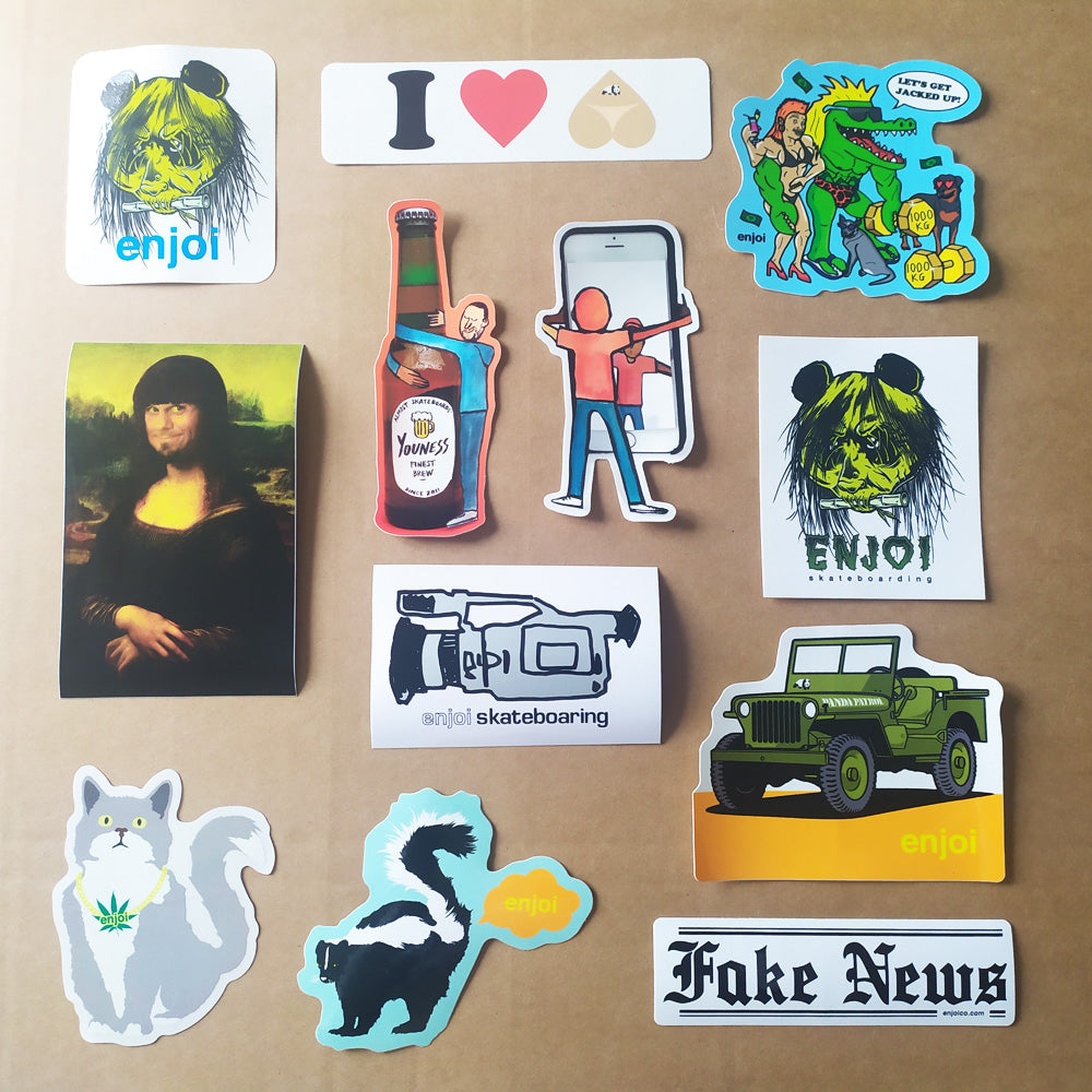 Bargain Set of 12 Enjoi Skateboards Stickers - More than 75% off!! - SkateboardStickers.com