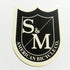 S&M Die Cut Black/White Classic Shield BMX Sticker / Decal - reg - SkateboardStickers.com