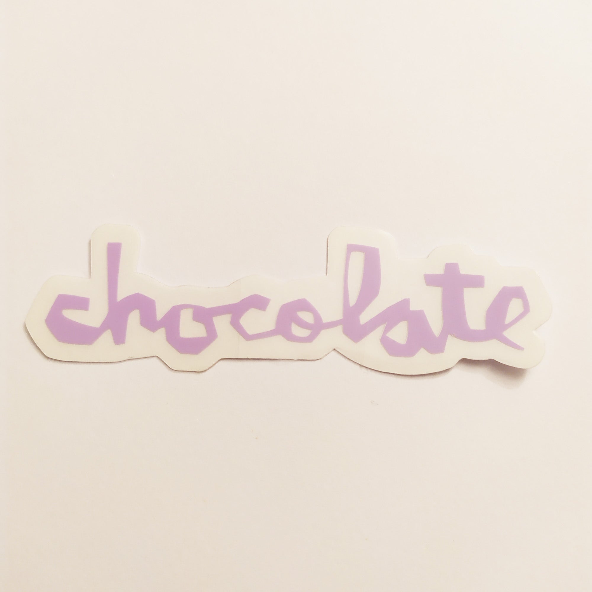 Chocolate Chunk Logo Skateboard Sticker - Lilac - 8cm across approx