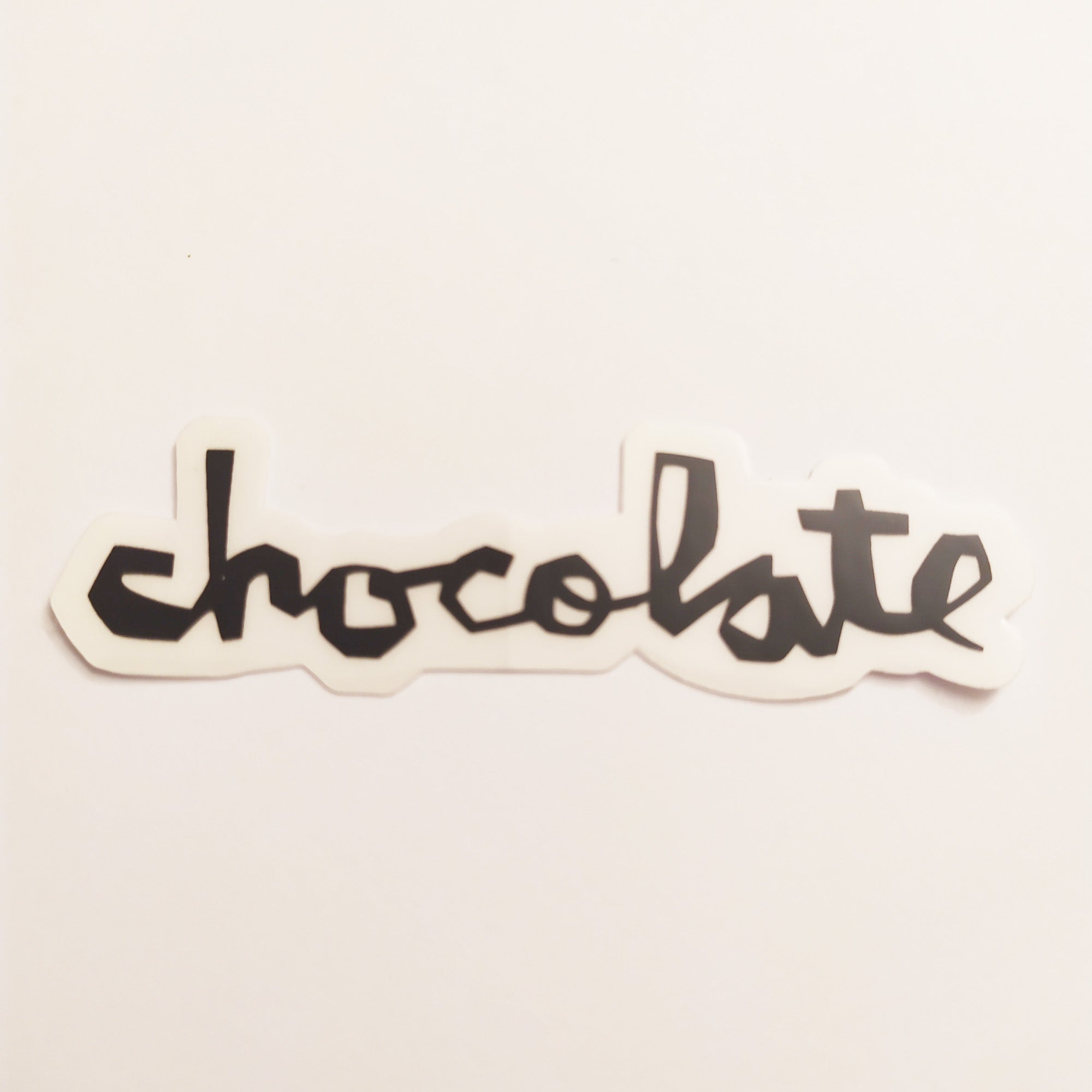 Chocolate Chunk Logo Skateboard Sticker - Black - 8cm across approx