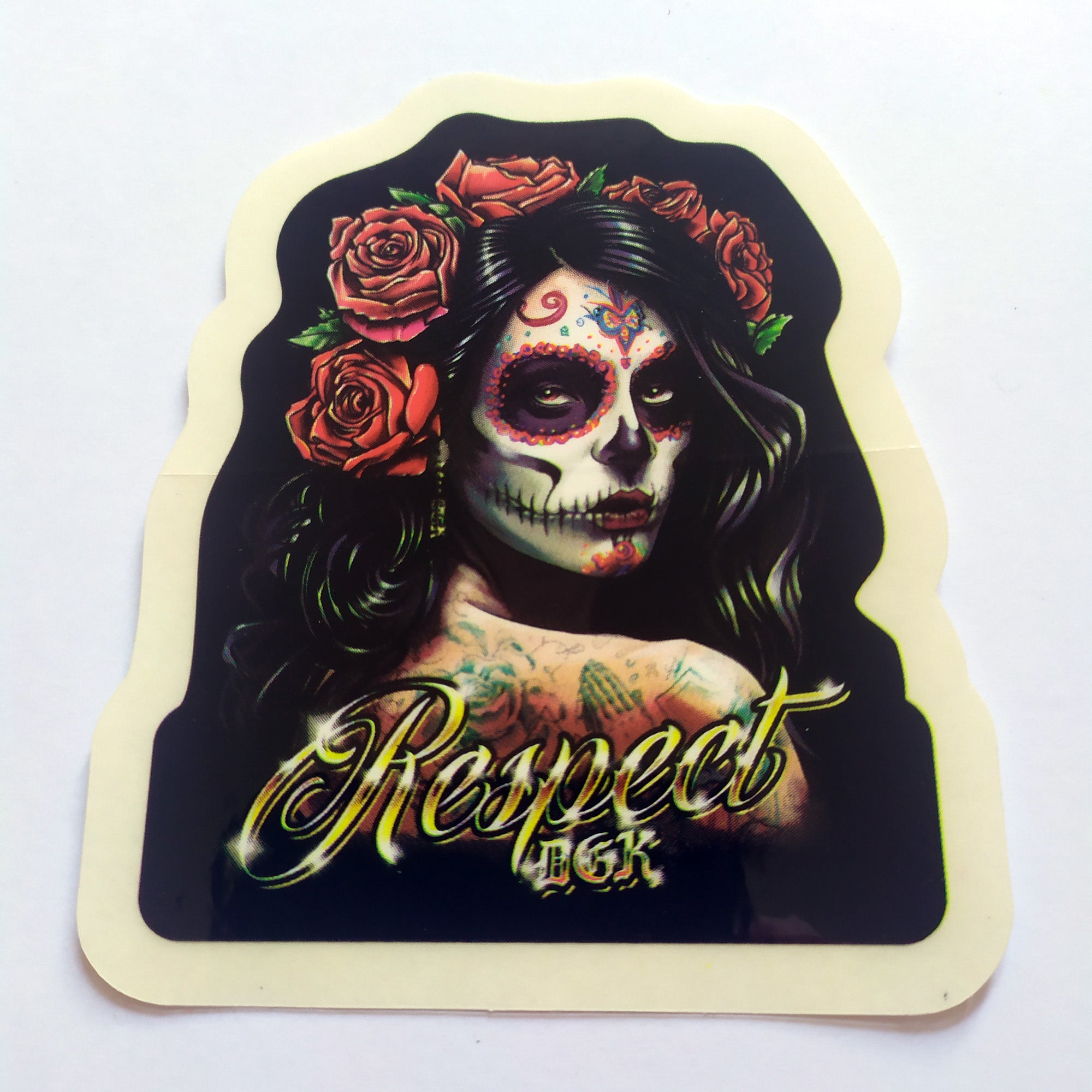 DGK / Dirty Ghetto Kids "Muerta" Skateboard Sticker - 10.5 cm x 9 cm approx - SkateboardStickers.com