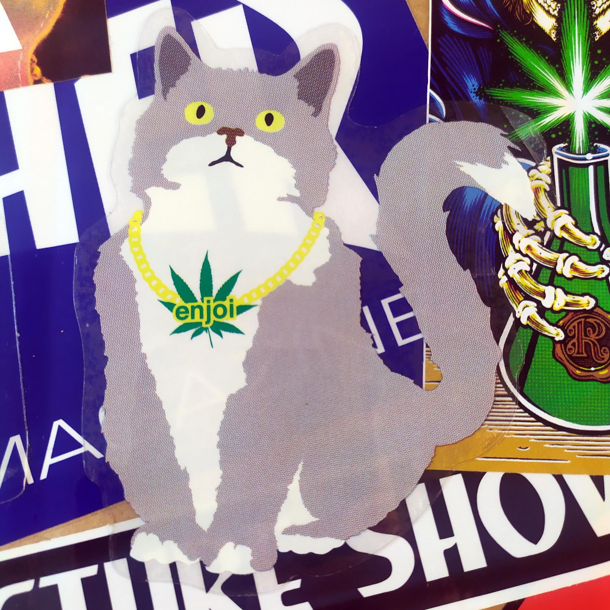 Enjoi Skateboards Stickers - 10 x "Weed Cat" Stickers Pack Bundle SEALED