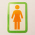 Girl Skateboard Sticker - Green/White/Orange - 5.5 cm