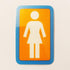 Girl Skateboard Sticker - Blue/Orange/White - 5.5 cm