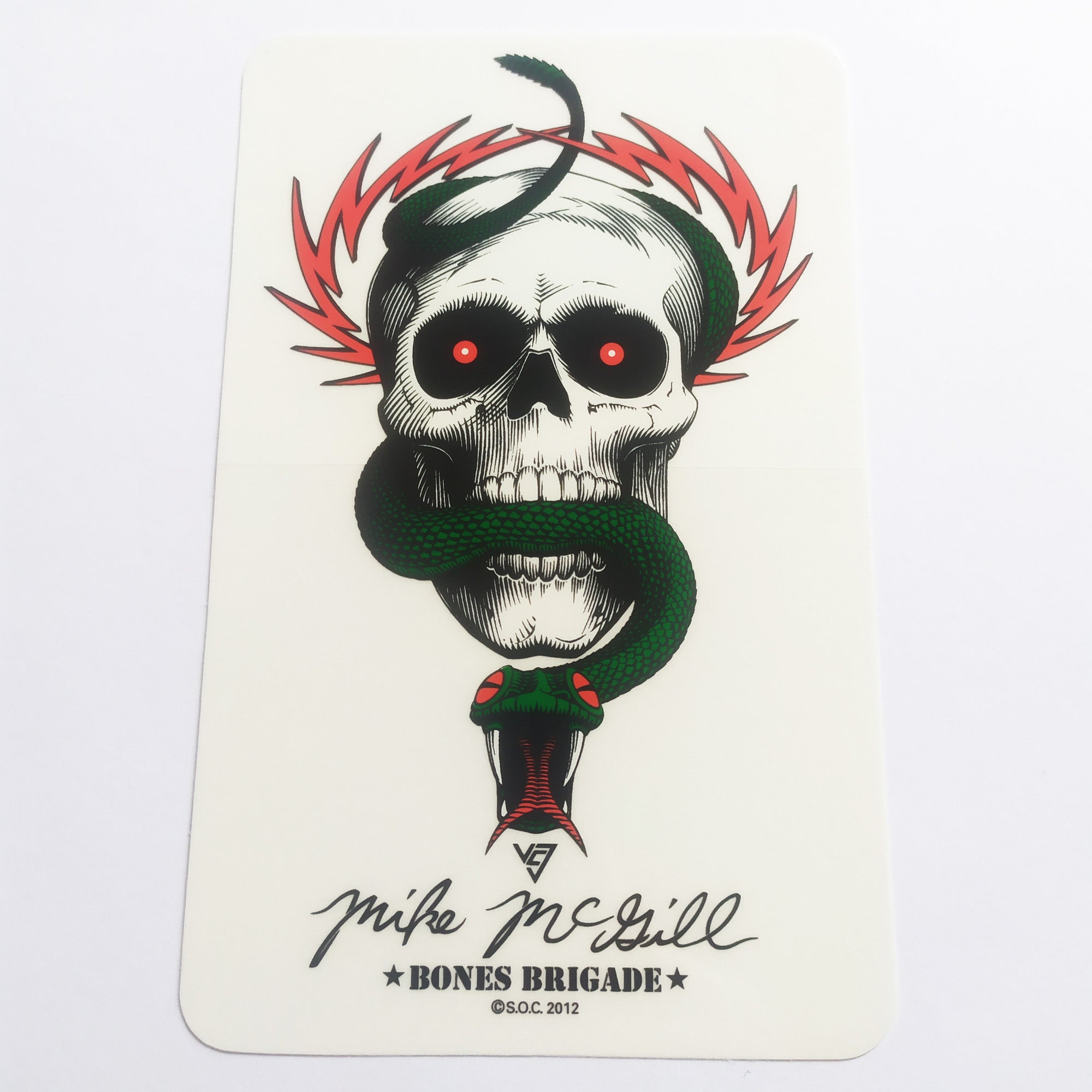 Powell Peralta, Mike McGill "Skull & Snake" Skateboard Sticker. 15cm x 9.5cm approx