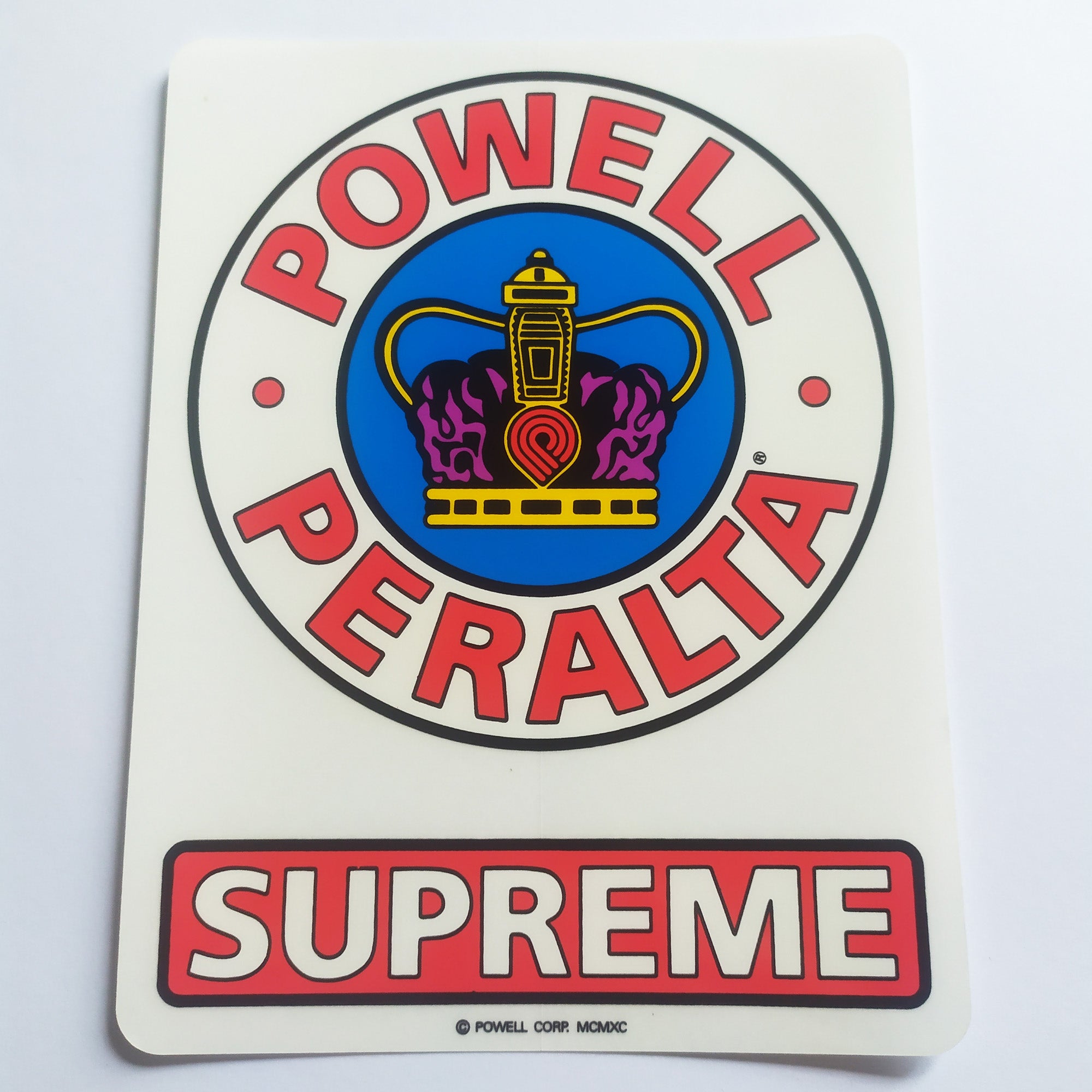 Powell Peralta "Supreme OG" Skateboard Sticker. 15cm x 11.5cm approx - SkateboardStickers.com