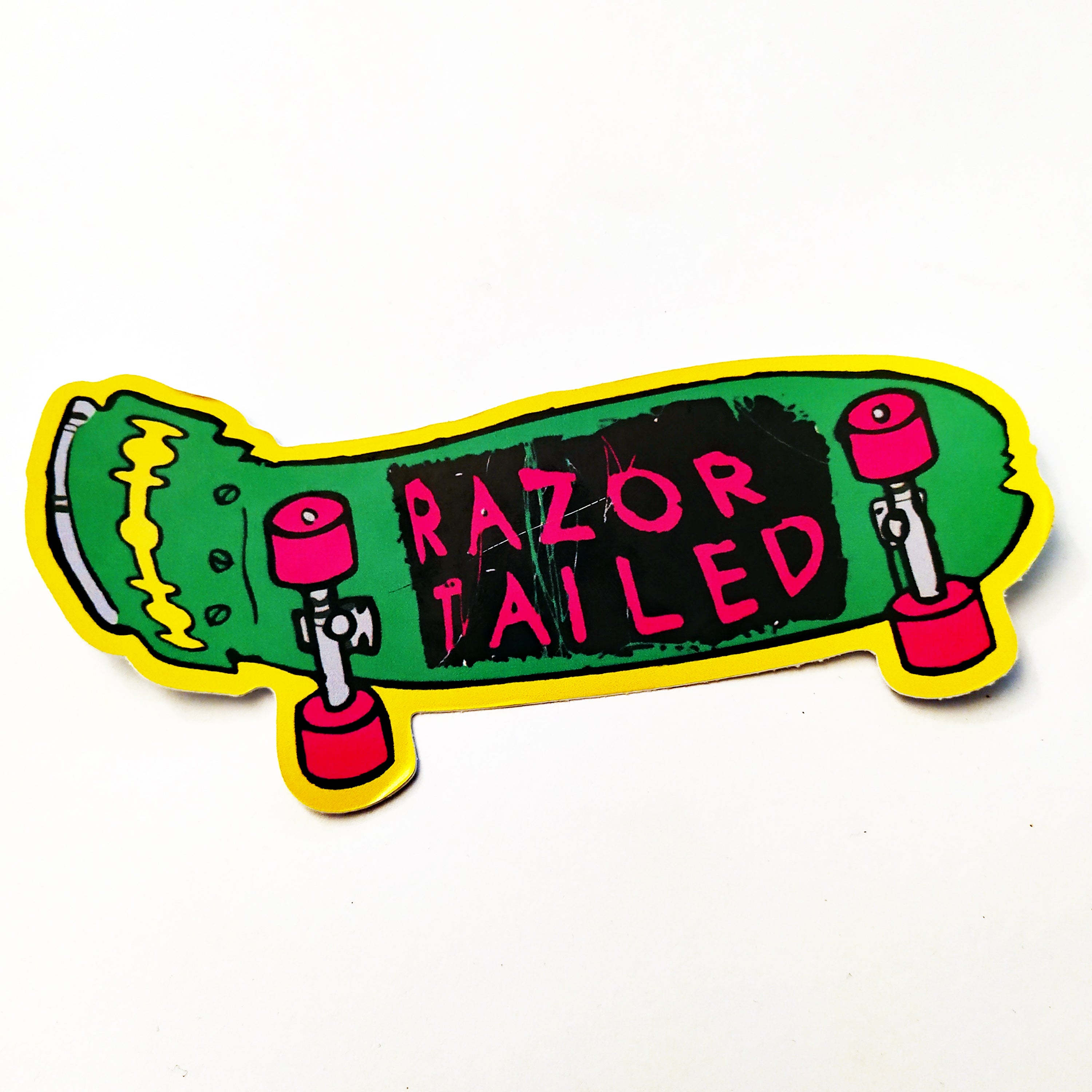 Razortailed Skateboards Sticker - Deck Logo Green