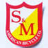 S&M Die Cut Red/Yellow Classic Shield BMX Sticker / Decal - 6 cm