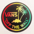 Vans Shoes Skateboard Sticker - Off The Wall - 10 across approx - Red/Gold/Green - SkateboardStickers.com