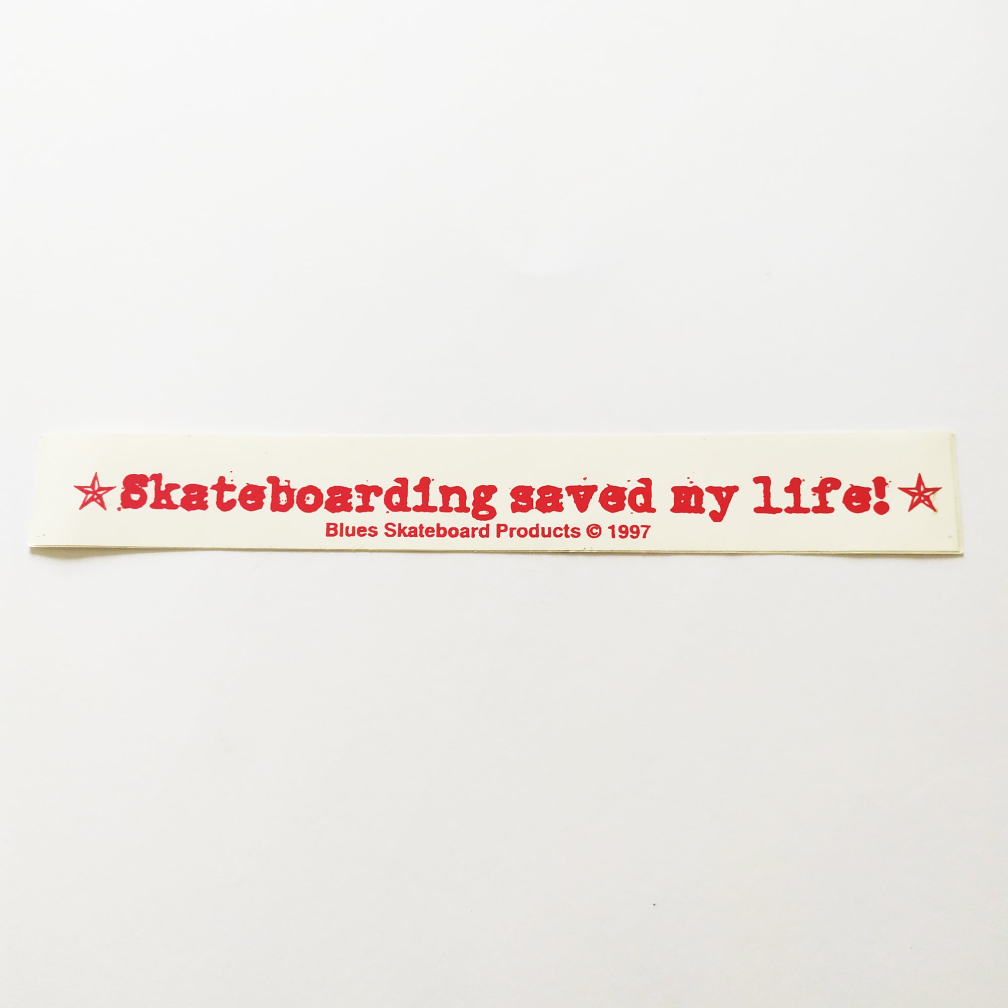 Blues Skateboards - "Skateboarding Saved My Life!" Skateboard Sticker - SkateboardStickers.com