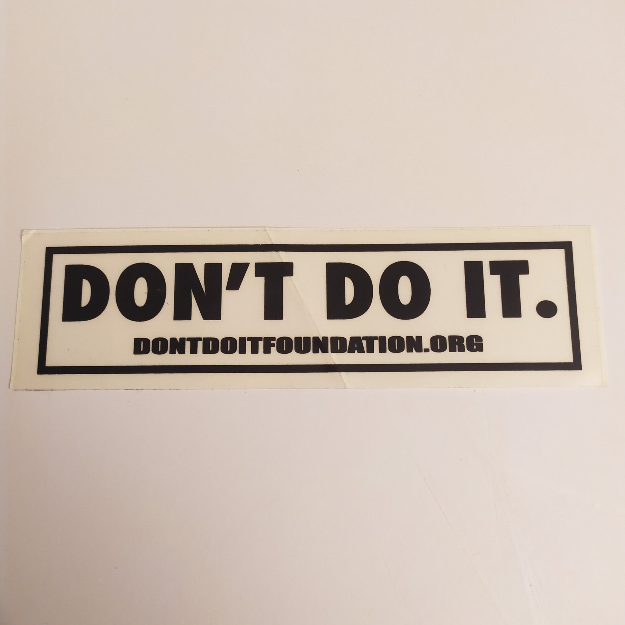 Consolidated Skateboards "Don't Do It" Sticker (creased) - SkateboardStickers.com