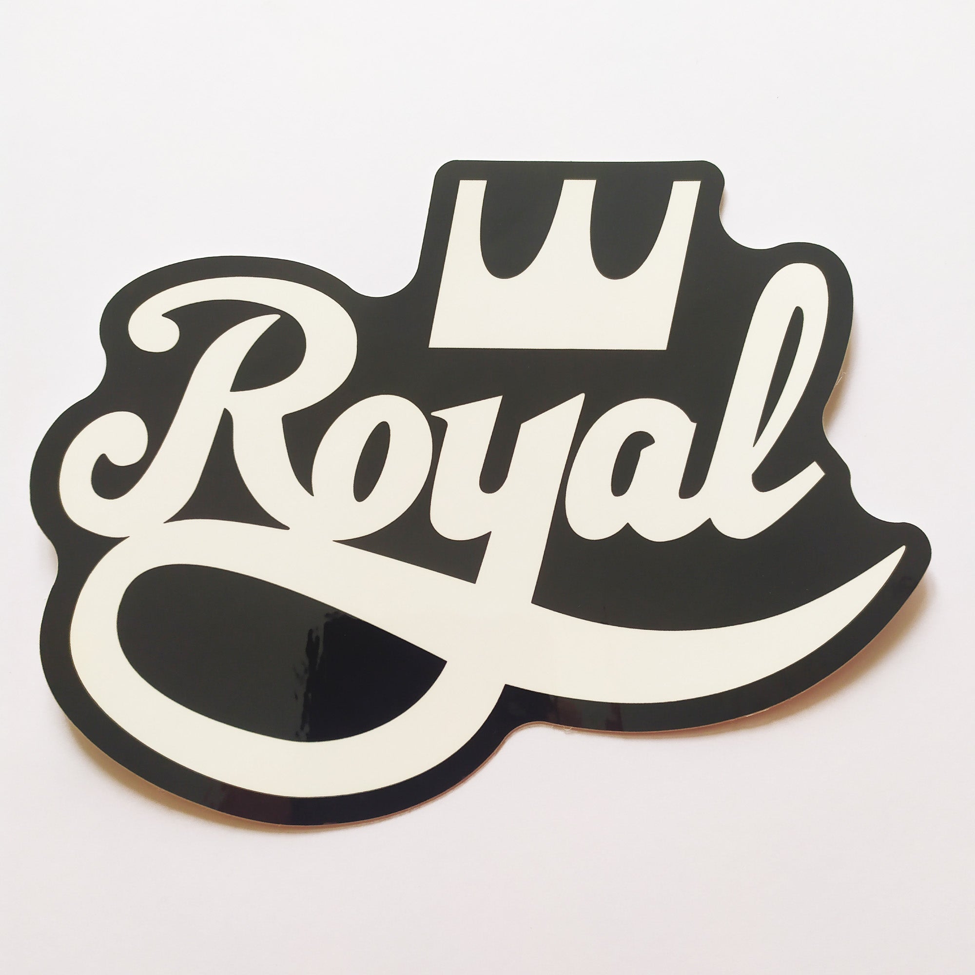 Royal Trucks Skateboard Sticker, Black/White, 17cm - SkateboardStickers.com