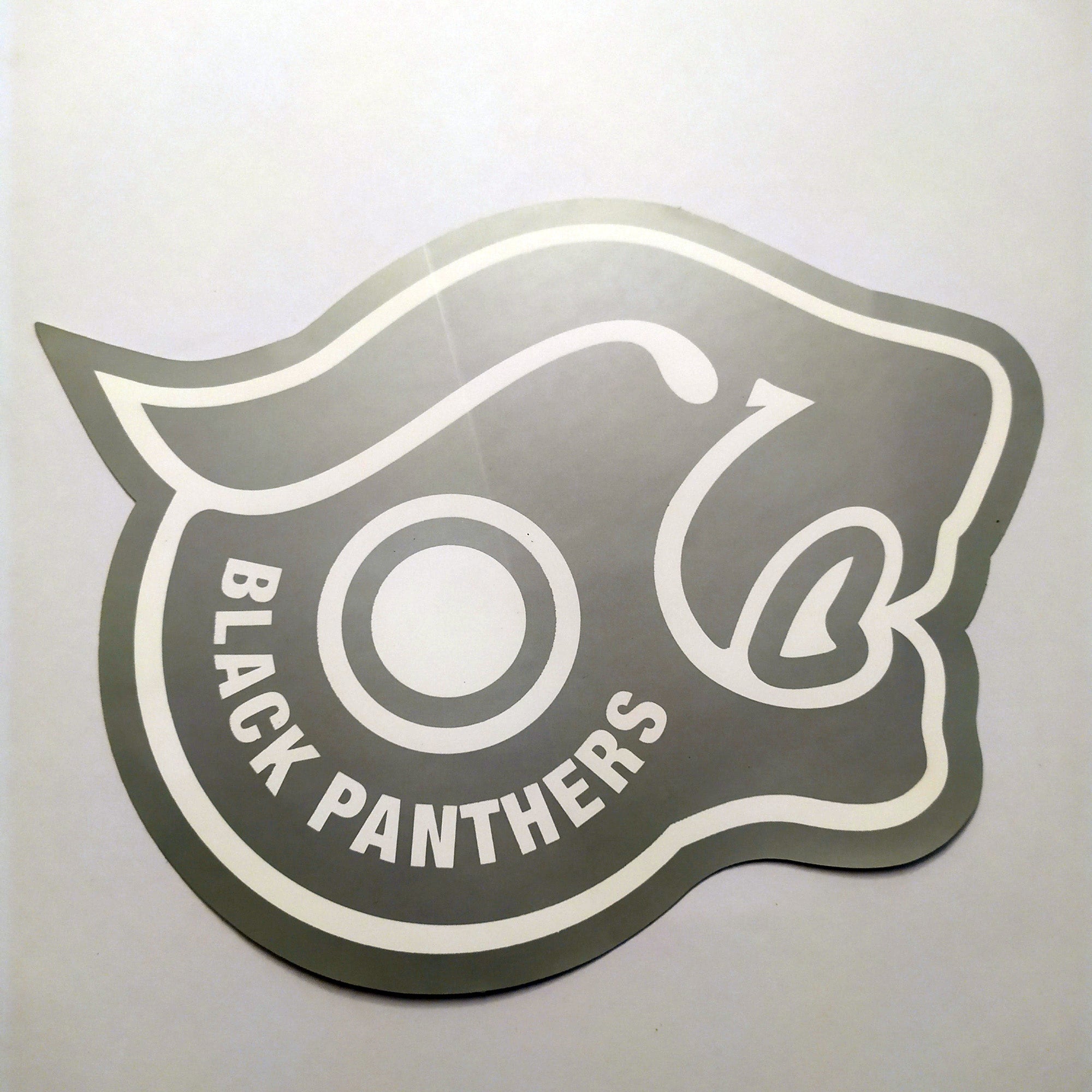 Black Panthers Skateboard Sticker - Silver - SkateboardStickers.com