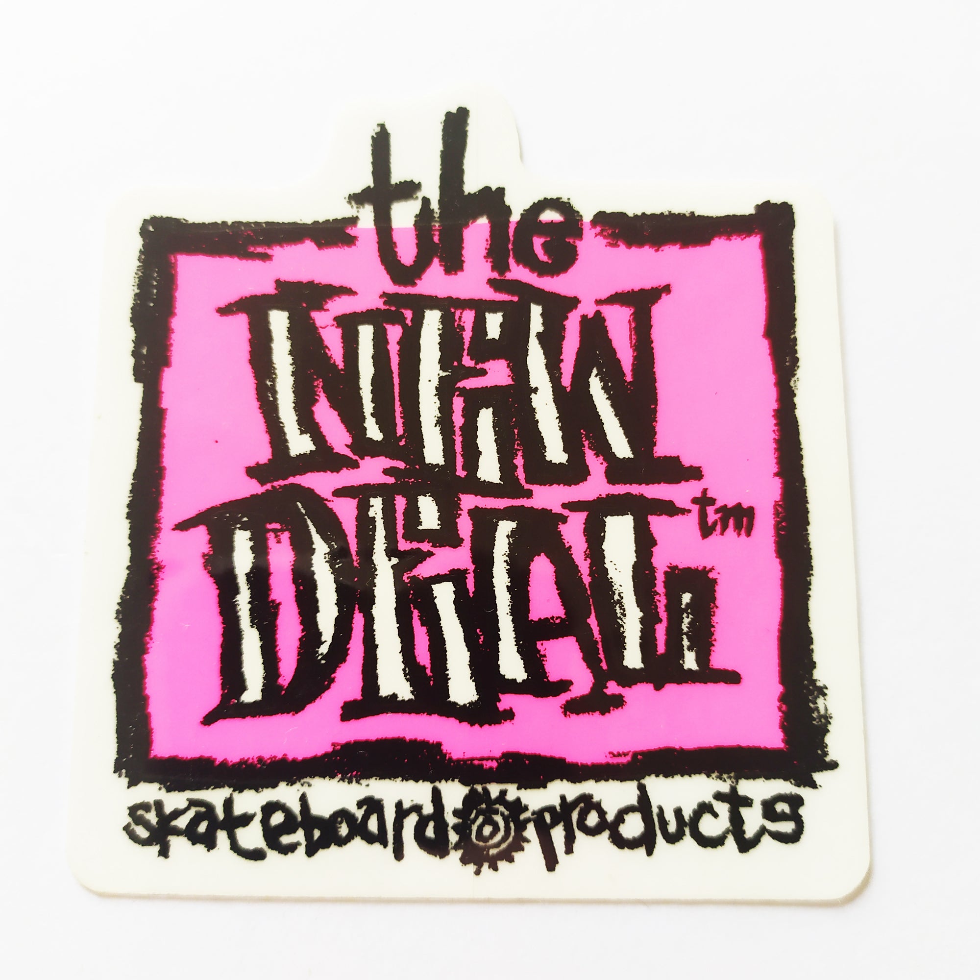 New Deal Official Reissue Skateboard Sticker - Pink Napkin - SkateboardStickers.com