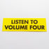 Volume 4 / Vol 4 - "Listen to Volume Four" Skateboard Sticker - SkateboardStickers.com