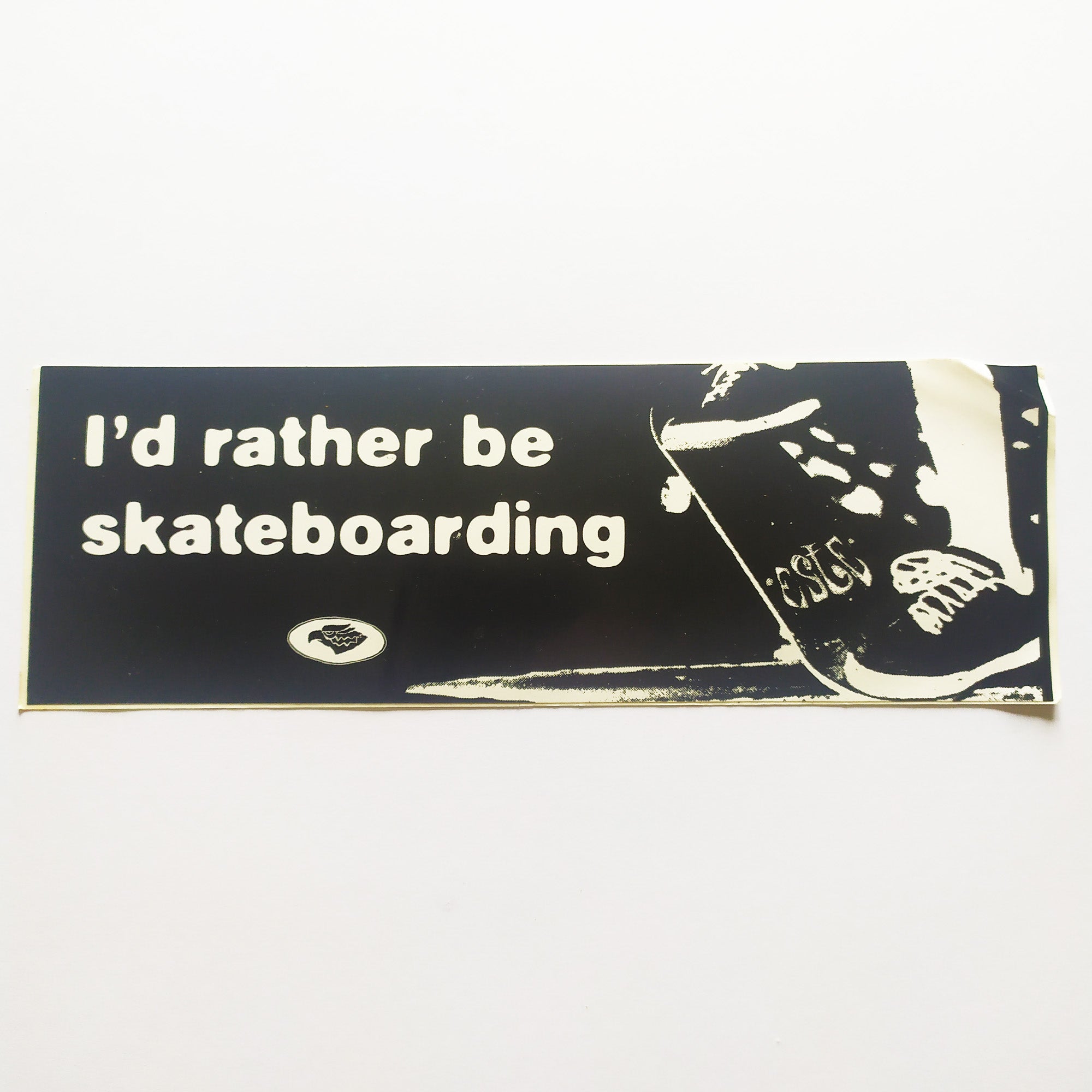 Este Old School Skateboard Sticker "I'd rather be skateboarding" - SkateboardStickers.com