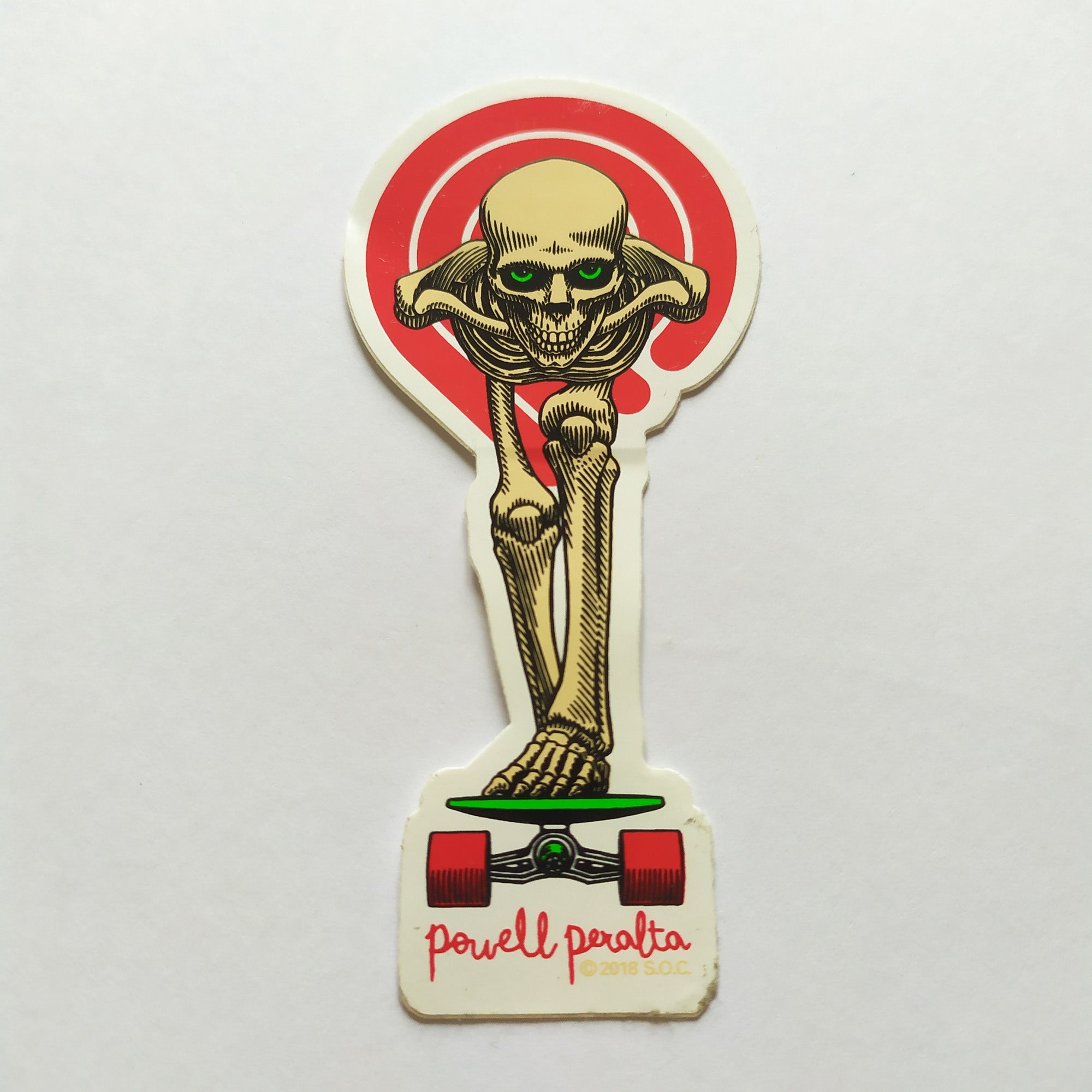 Powell Peralta "Tucking Skeleton" Skateboard Sticker - SkateboardStickers.com