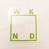 WKND Skateboard Sticker - 6.5 cm x 6 cm approx