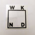 WKND Skateboard Sticker - 6.5 cm x 6 cm approx